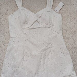Lilly Pilitzer Rocko Eyelet Romper Resort White Tropical Leaf Eyelet - NWT